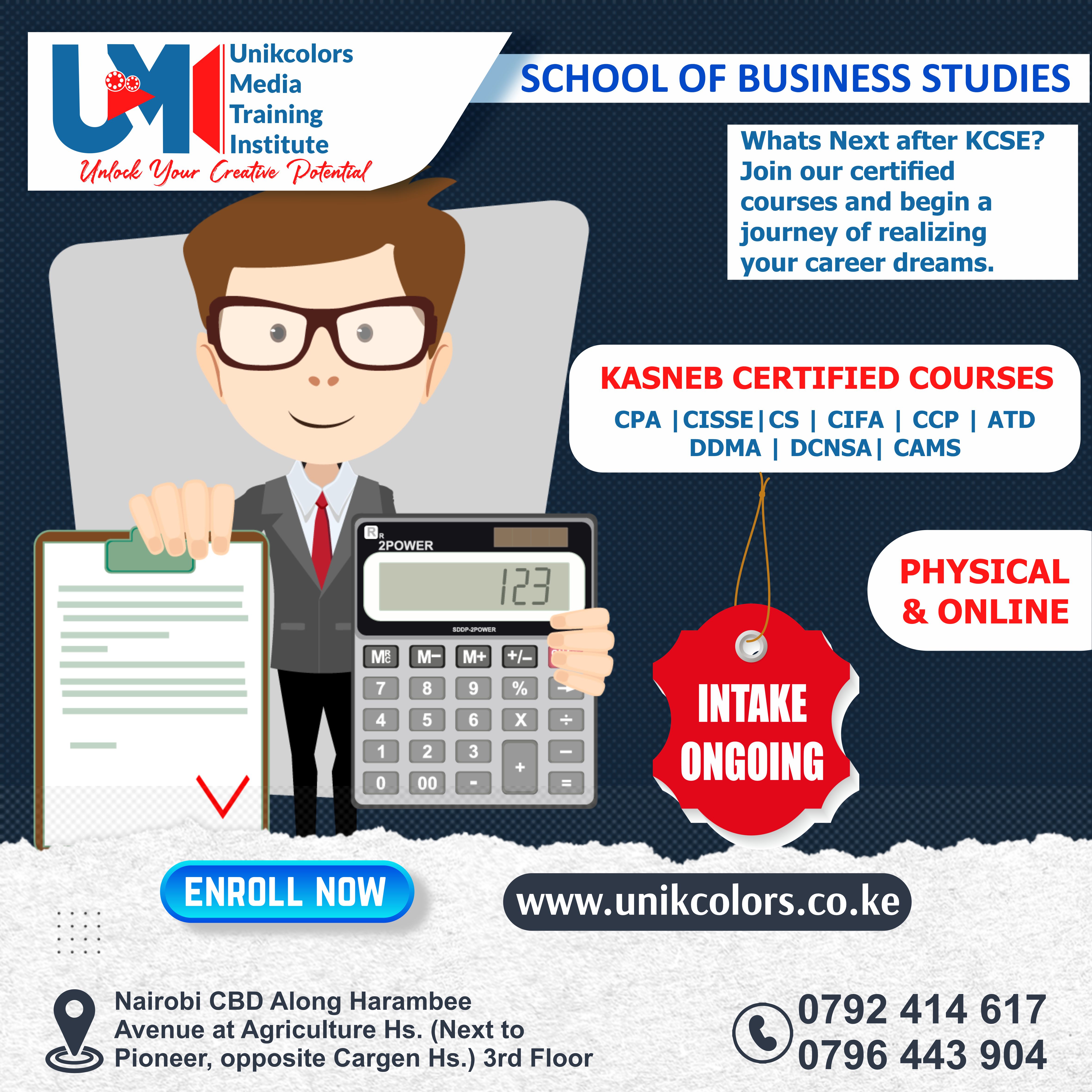 KASNEB CERTIFIED COURSES - CPA | CISSE | CS | CIFA | CCP | DDMA | DCNSA | CAMS
